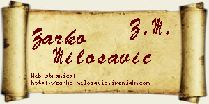 Žarko Milosavić vizit kartica